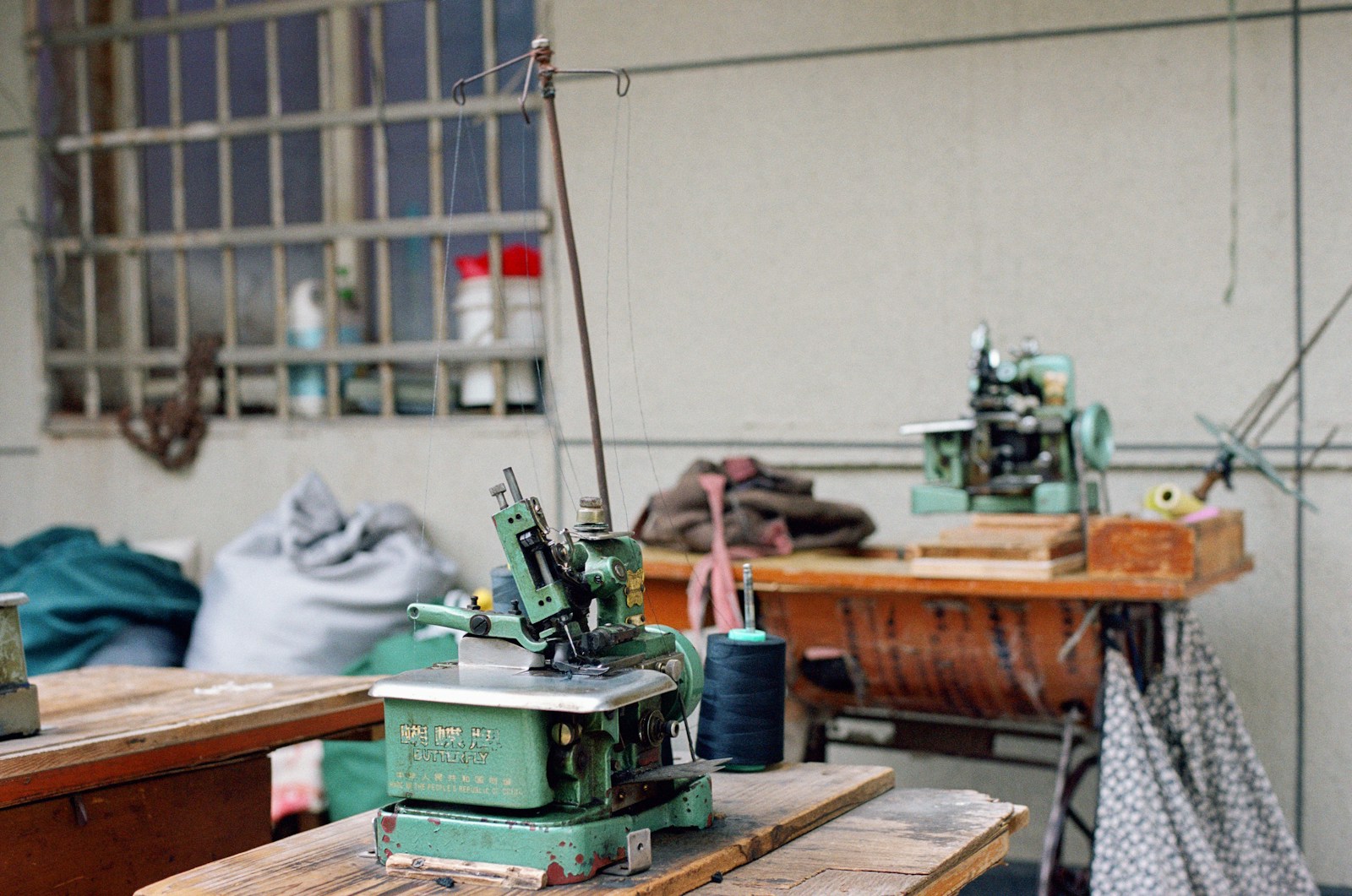 Illustrative apparel workshop equipment used in production